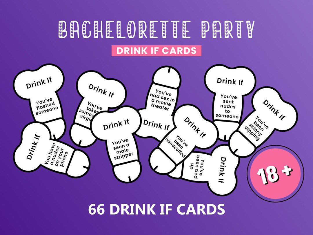 Dirty Drink If Game, Bachelorette Drinking Game, Printable Card, Girls ...