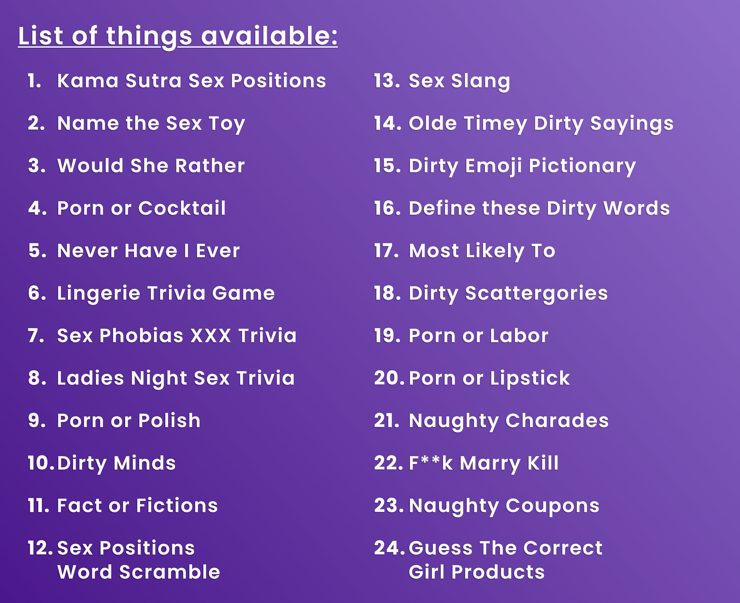 Dirty names to call girlfriend