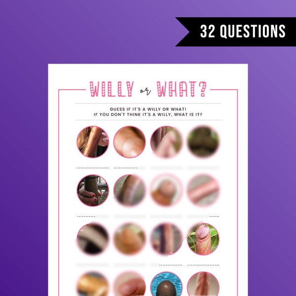 Willy or What, Valentine's Day | Bridal Shower Games | Bachelorette Party Games | Drinking Games | Bride to be | Hen Night Games