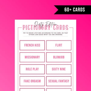 Pictionary sporco / Carte Pictionary stampabili / Gioco per feste di addio al nubilato sporco / Addio al nubilato / Gioco sporco / Solo per adulti / Addio al nubilato / Stampabile