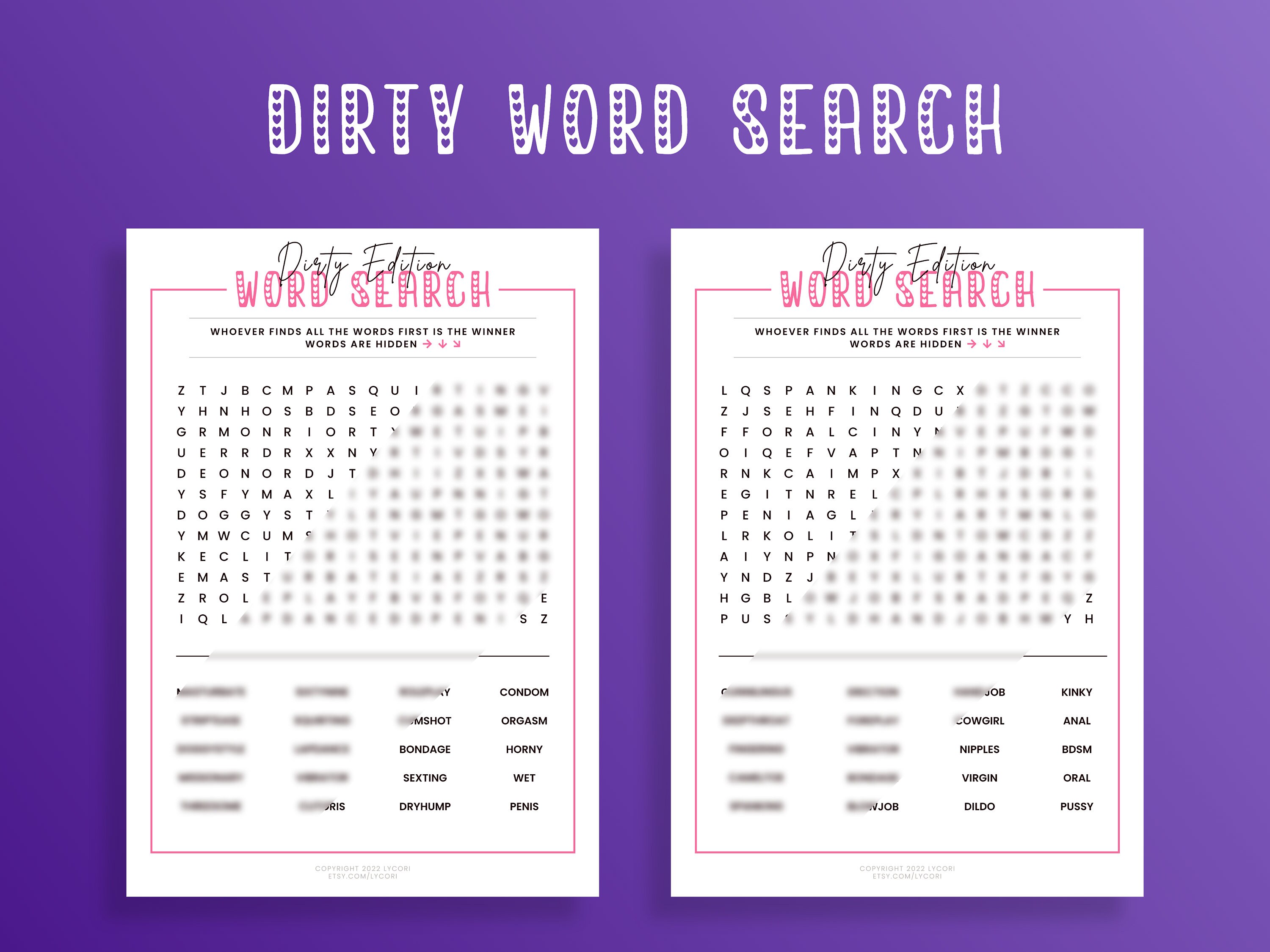 Naughty Bachelorette Word Search Printable Adult Games Sexy Puzzles ...