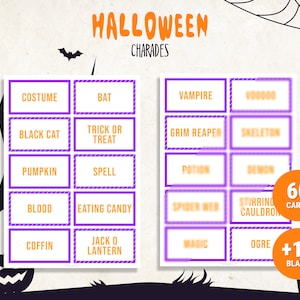 Jogos de Halloween, charadas de Halloween, jogos de festa de Halloween, jogos de Halloween para impressão, download instantâneo