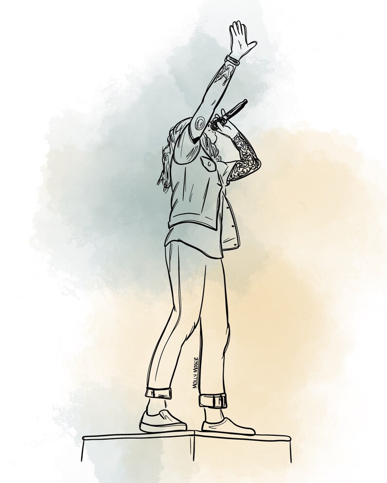 B/&W line drawing Personal Avatar Illustration