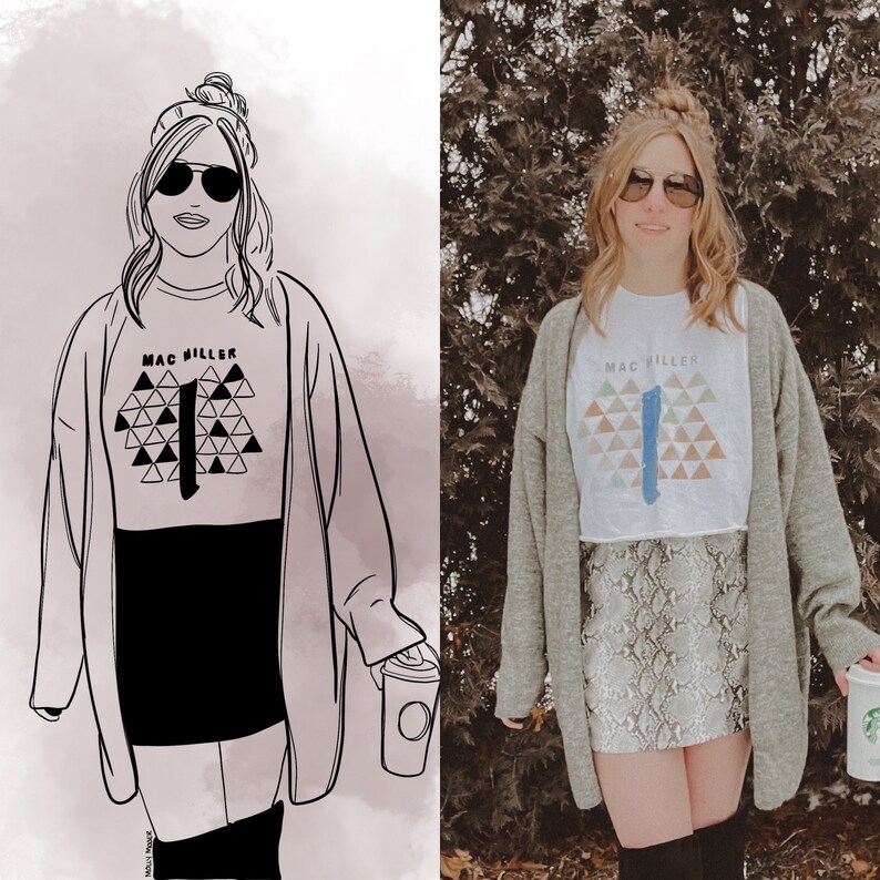 B/&W line drawing Personal Avatar Illustration