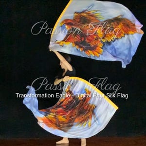 Transformation Eagle - Digital Print of Prophetic Artwork on Silk - Praise and Worship Flag and Banners