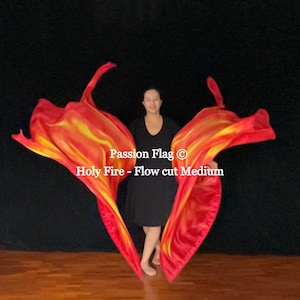 Holy Fire - Artisan Silk Hand Painted Praise and Worship Flag and Banners