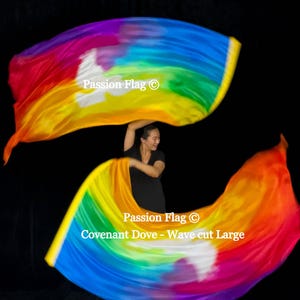 Covenant Dove - Artisan Silk Hand Painted Praise and Worship Flag and Banners
