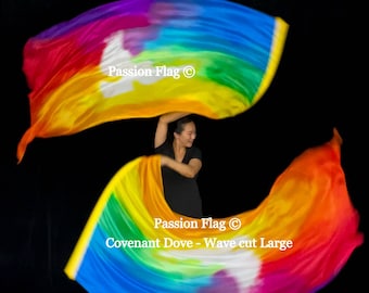 Covenant Dove - Artisan Silk Hand Painted Praise and Worship Flag and Banners