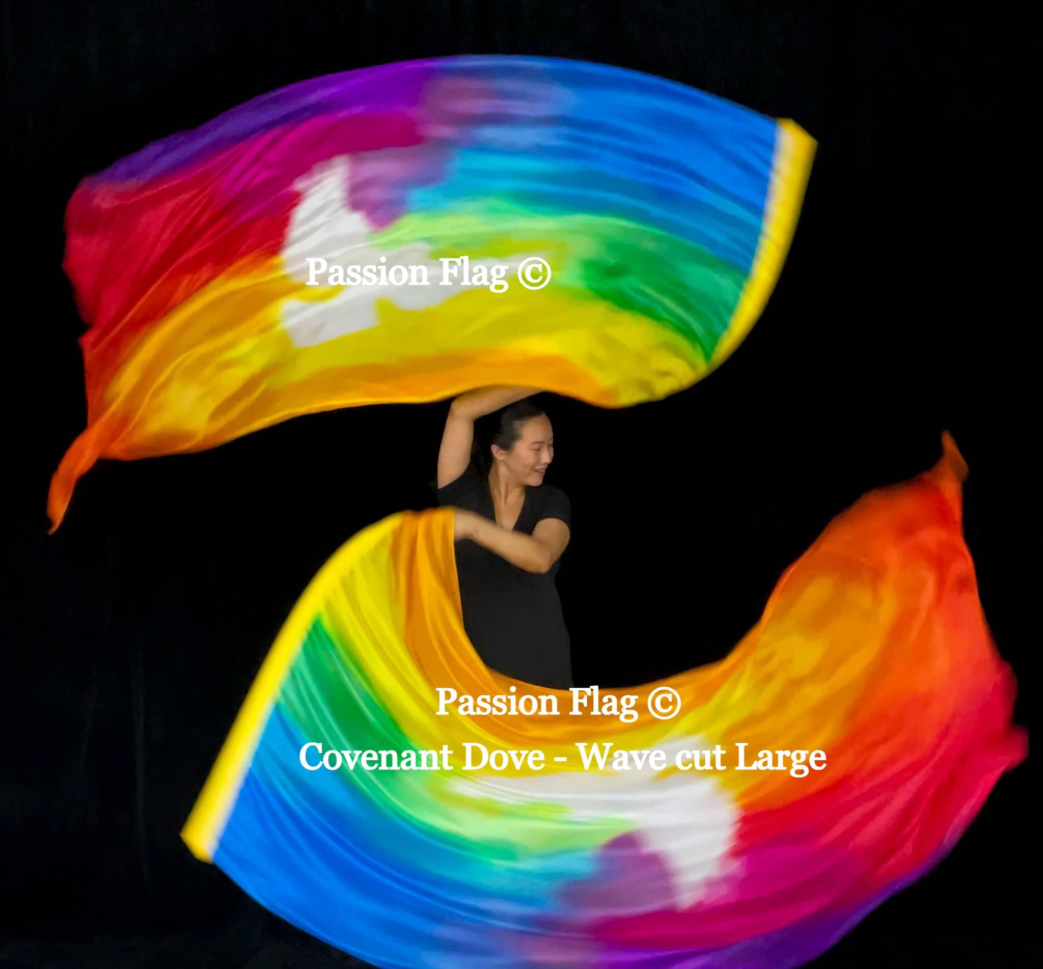 Covenant Dove - Artisan Silk Hand Painted Praise and Worship Flag and Banners