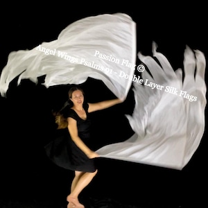 Angel Wings Psalms 91 - Artisan Double layer Silk Praise and Worship Flag and Banners