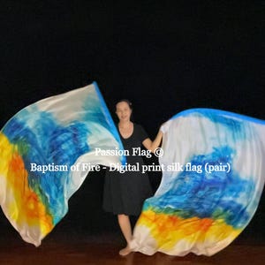 Baptism of Fire - Digital Print of Prophetic Artwork on Silk - Praise and Worship Flag and Banners