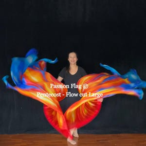 Pentecost - Artisan Silk Hand Painted Praise and Worship Flag and Banners