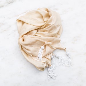 Beaded Tassel Hijab Scarf