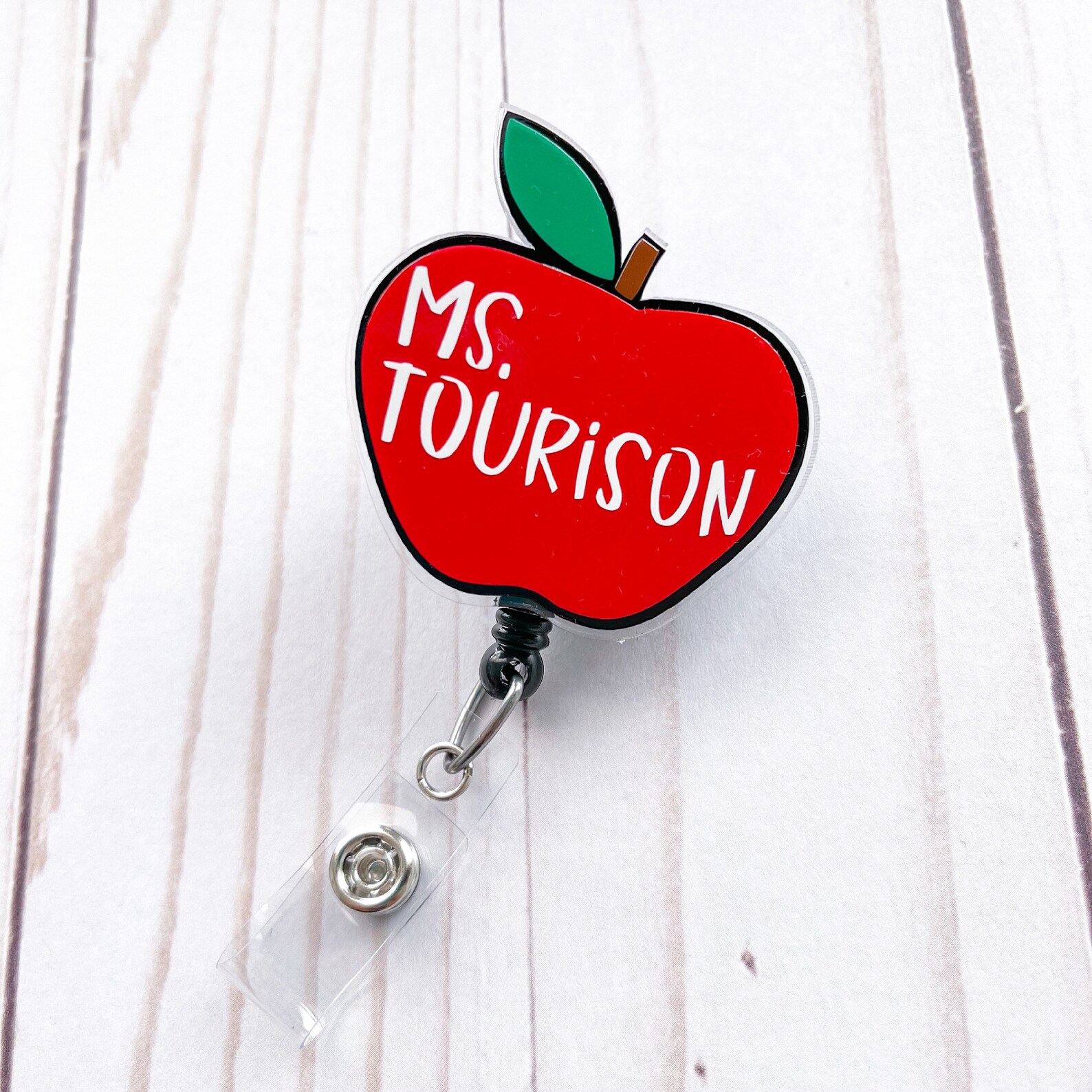 Teacher Badge Reel Teacher Apple Badge Reel Teacher Pencil Etsy