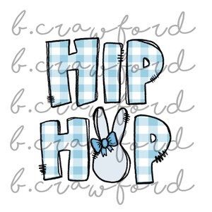 Hip Hop Easter Bunny Buffalo Plaid Sublimation Design - 300 DPI