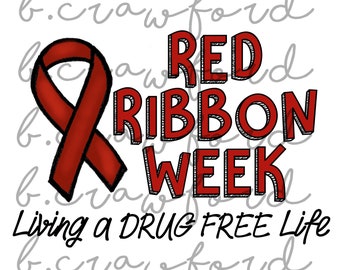 Red Ribbon Week Sublimation Design- 300 DPI