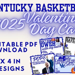 Biglietti di San Valentino per il basket del Kentucky 2025 - Download digitale stampabile