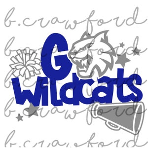 Go Wildcats Blue White and Grey Sublimation Design- 300 DPI