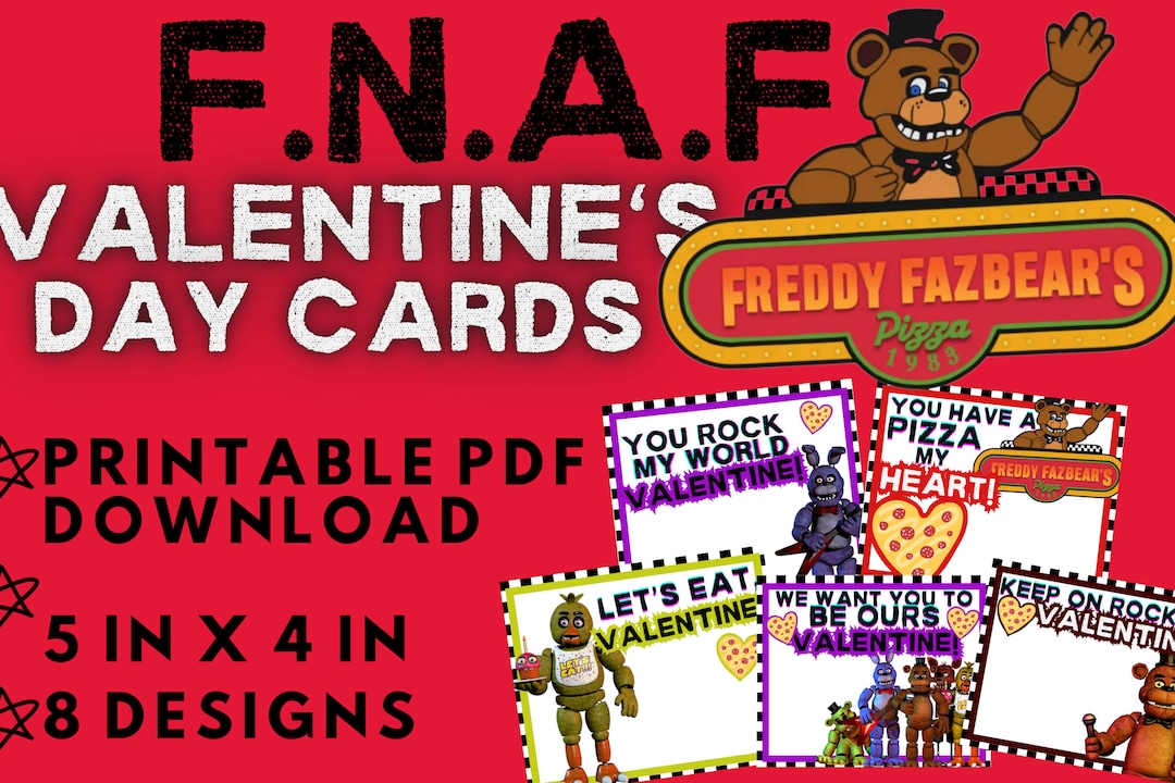 FNAF Valentine's Day Cards - Printable Digital Download - Etsy