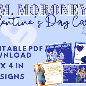 Tarjetas de San Valentín con letras de Megan: descarga digital imprimible