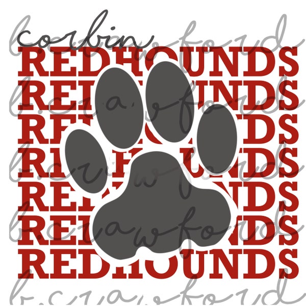 Corbin Redhounds Sublimation Design - 300 DPI