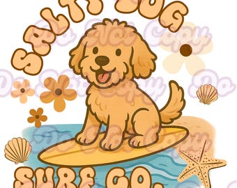 Salty Dog Doodle Surfboard Summer Design File - 300 DPI