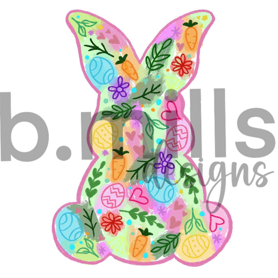 Color Easter Bunny Sublimation Design - 300 DPI - Etsy