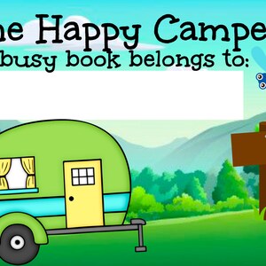 Boy Camping Themed Busy Book Printable Worksheets Set, Matching activities, Toddler Learning Binder, Alphabet,Numbers,Shapes,Colors, PreS-K