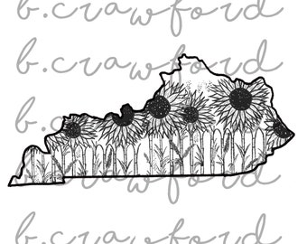 Kentucky Sunflower Sublimation Design - 300 DPI