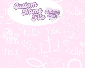 Easter Christian He is Risen Custom Name Seamless File - Digital PNG
