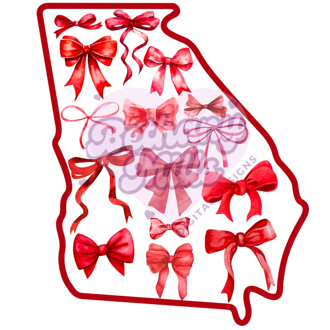Bows GA State Outline Sublimation Design 300 DPI Etsy