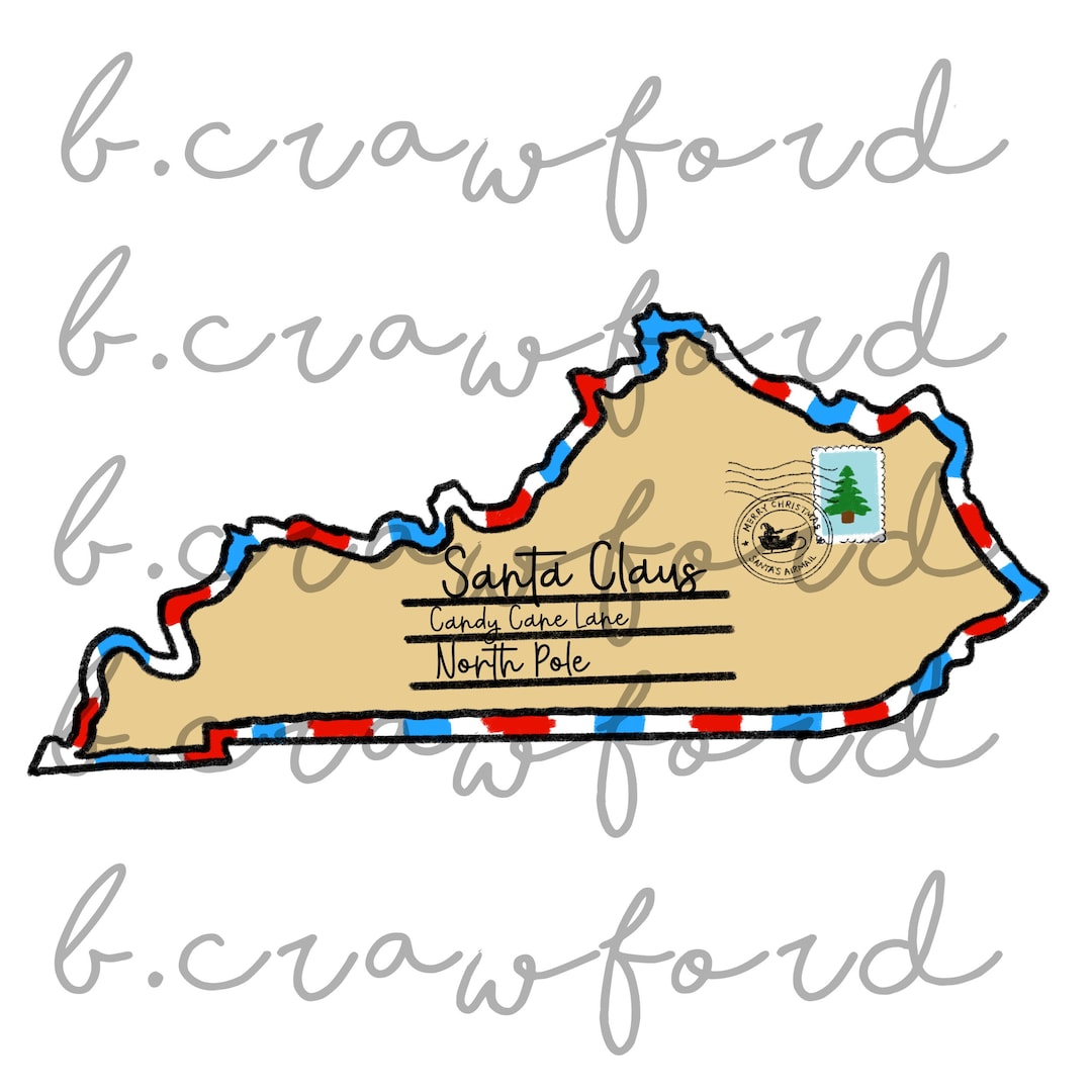 Letter to Santa Kentucky Christmas Sublimation Design 300 Dpi Etsy
