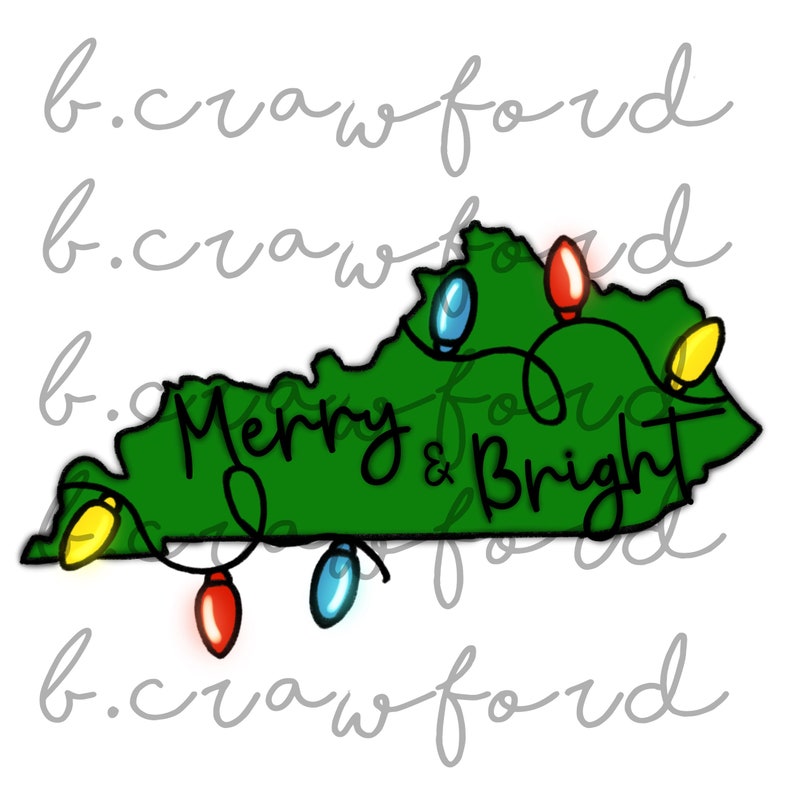Download Merry and Bright Kentucky Christmas Sublimation Design 300 ...