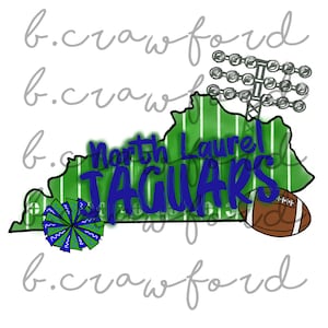 North Laurel Kentucky Football Sublimation Design - 300 DPI