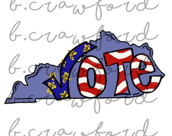Kentucky Election Day Vote Sublimation Design - 300 DPI
