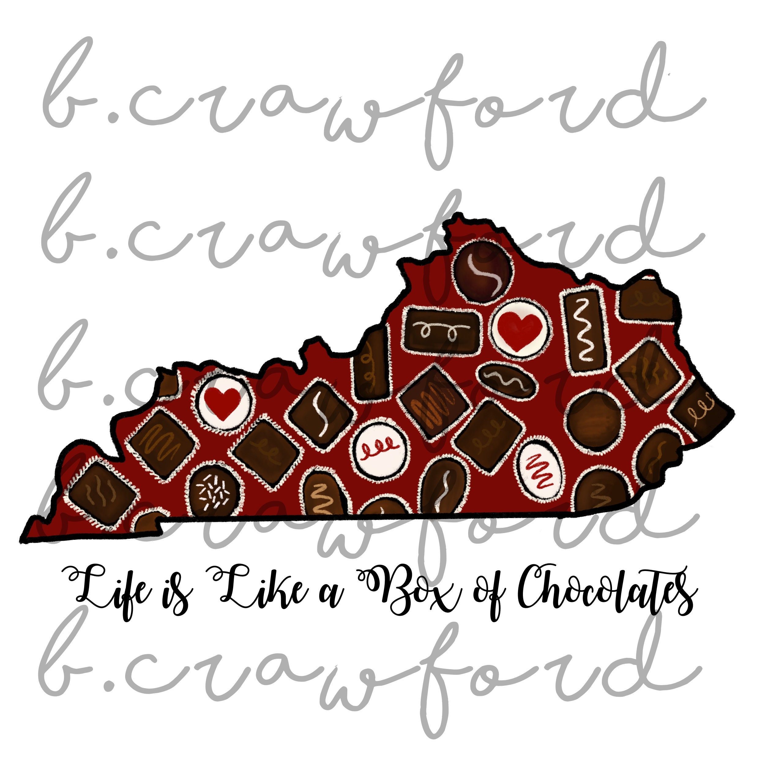 Kentucky Valentines Day Chocolates Sublimation Design 300 Etsy