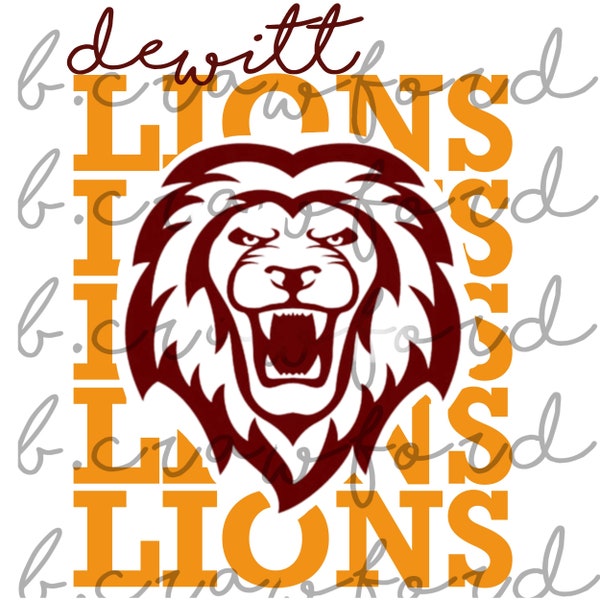 Dewitt Lions Sublimation Design - 300 DPI