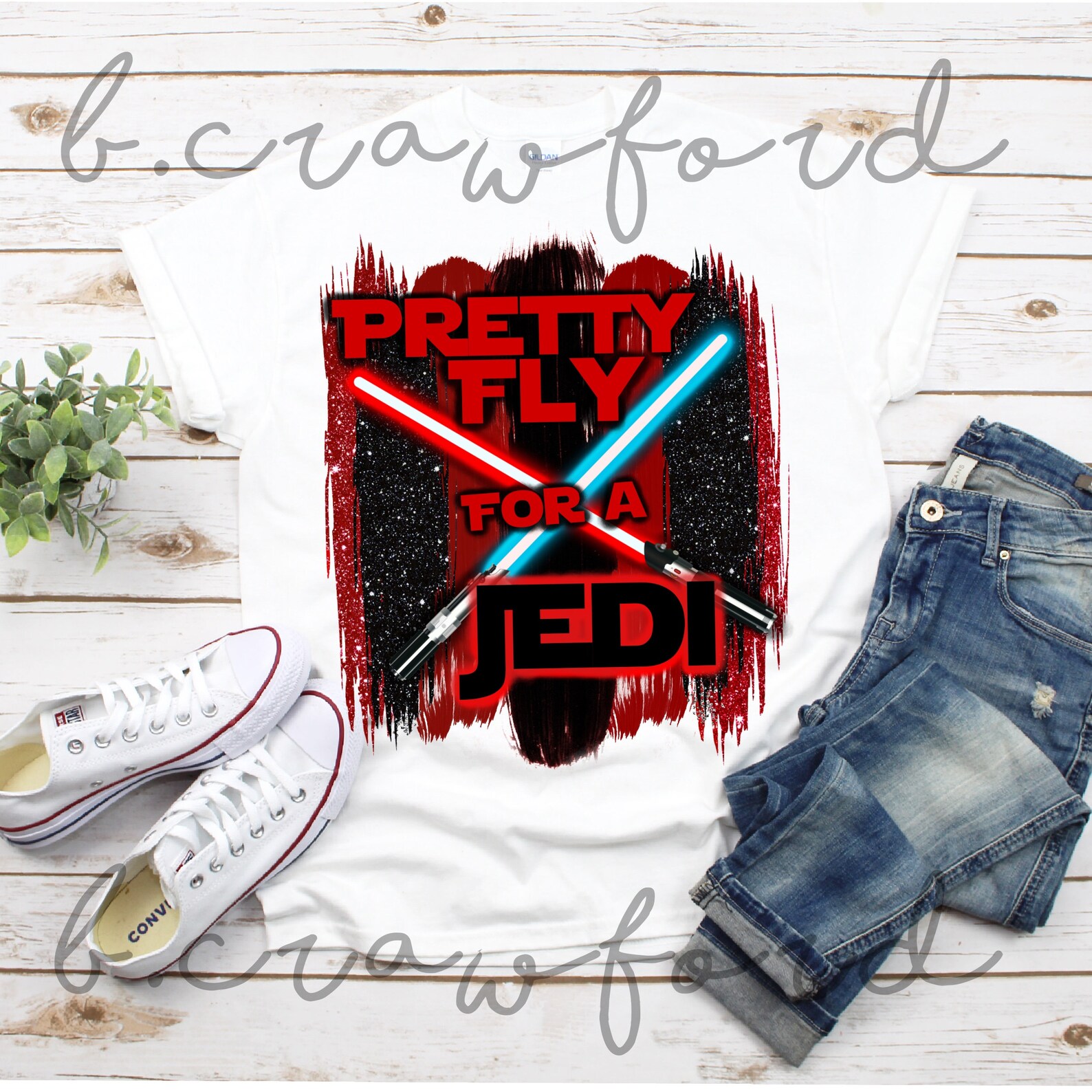 Pretty Fly for a Jedi Star Wars Lightsaber Sublimation Design Etsy