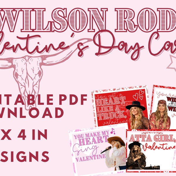 L Wilson Lyrics Valentine's Day Cards - Printable Digital Download