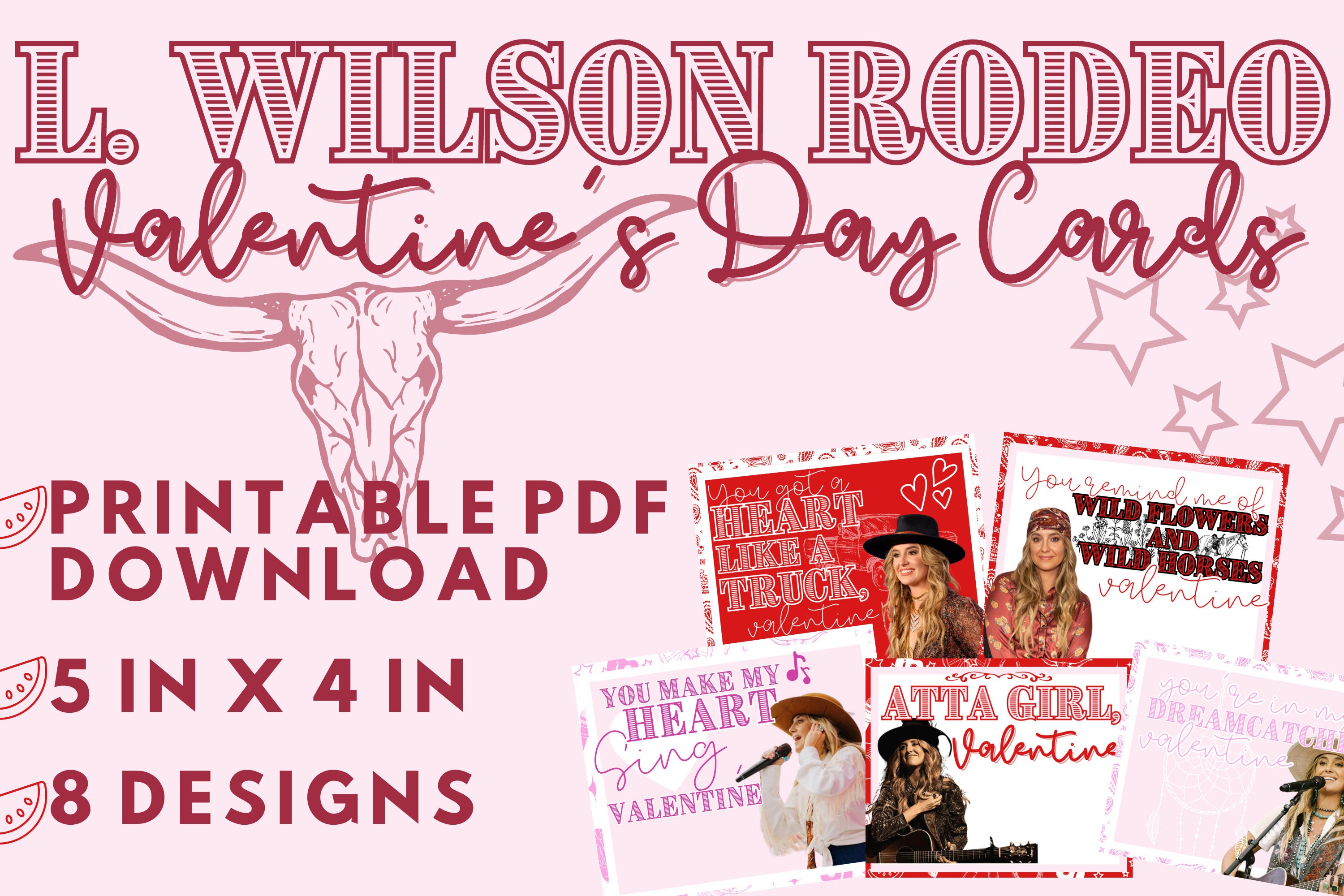 L Wilson Lyrics Valentine's Day Cards - Printable Digital Download