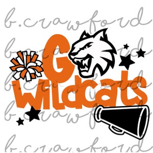 Go Wildcats Orange and Black Sublimation Design- 300 DPI