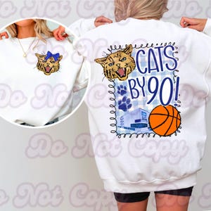 Cats by 90 Basketball Party Doodle Paint Free Hand Sublimation Design- 300 DPI
