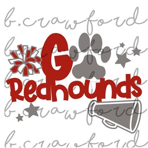 Go Redhounds Red and Grey Sublimation Design - 300 DPI