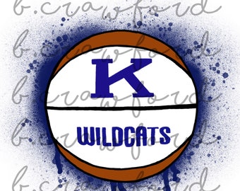 Kentucky Basketball Splatter Ball Sublimation Design- 300 DPI