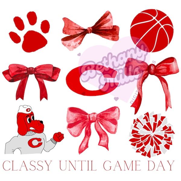 Classy Until Game Day Corbin Redhounds Basketball Sublimation Design - 300 DPI