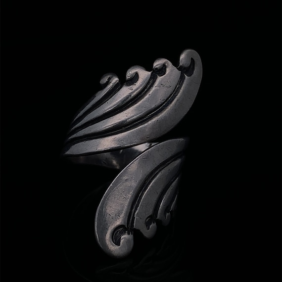 Sterling Silver Swirl Bypass Ring - image 1