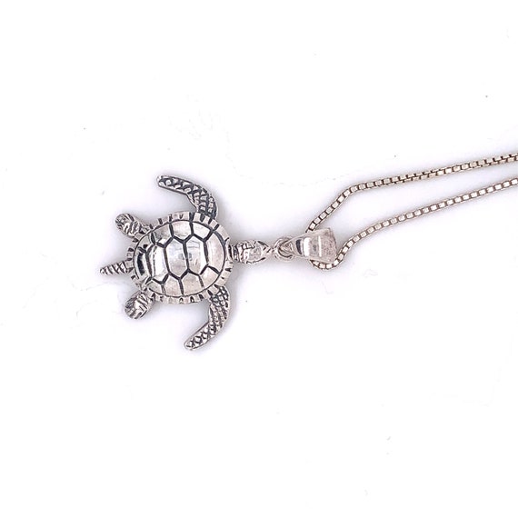 Sterling Silver Turtle Pendant - image 1