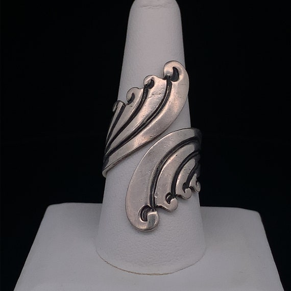 Sterling Silver Swirl Bypass Ring - image 2