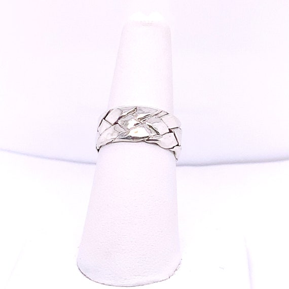 thumbnail image 2 of Handmade Mexican 925 Sterling Silver Ring - Solid Stampeded Band, Any Size, No Stone 2 of 5