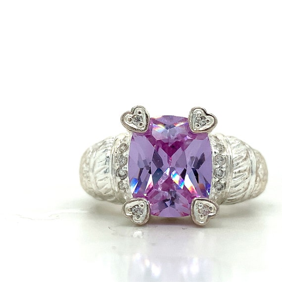 Sterling Silver Purple Synthetic Stone Ring